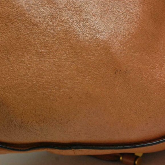 Auth Chloe Marcie Medium Shoulder Bag Leather Bron - Picture 3 of 16